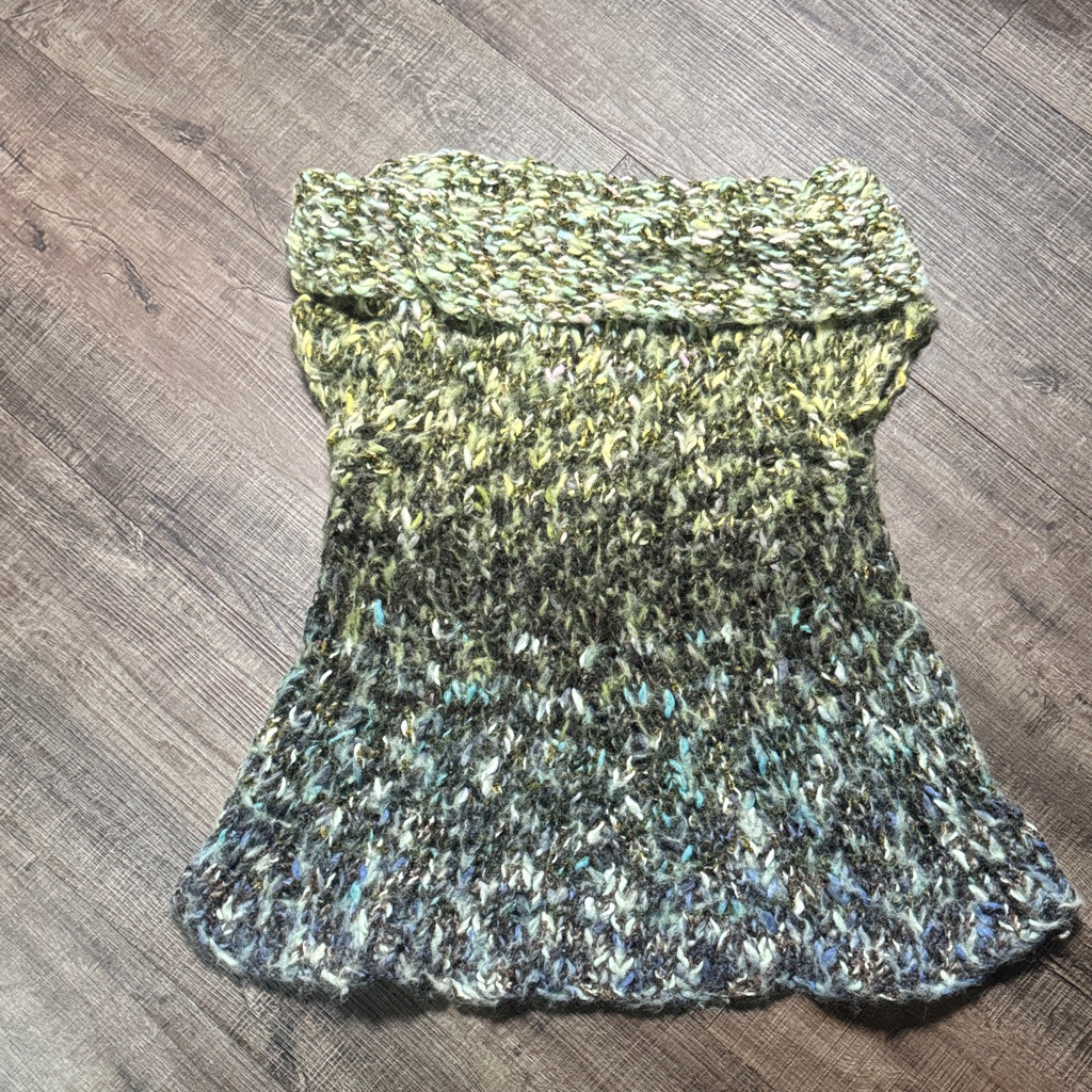 Free People Open Knit Cowl Neck Wool Sweater